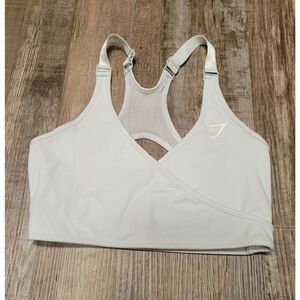 Gymshark Women's Crossover Sports Bra Athletic Light Blue Size S